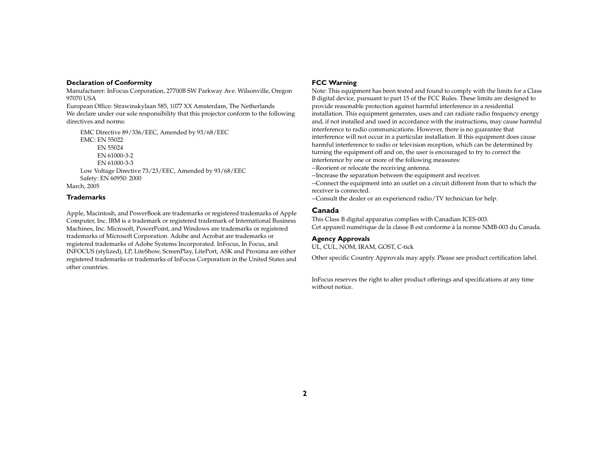 InFocus X3 User Manual | Page 2 / 50