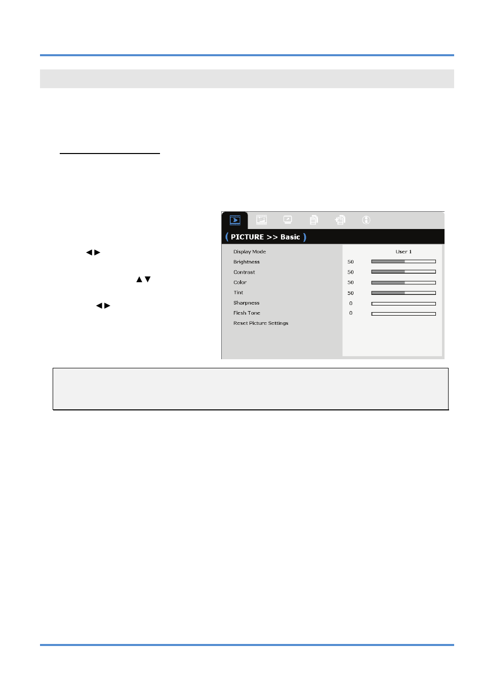 On-screen display (osd) menu settings, Osd menu controls, Navigating the osd | Osd), Creen, Isplay, Ettings | InFocus IN5318 User Manual | Page 26 / 61