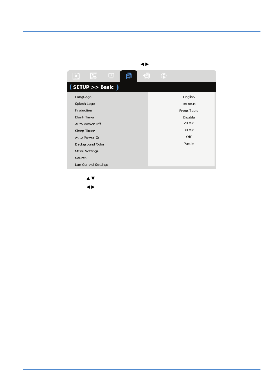 Setting the osd language | InFocus IN5318 User Manual | Page 27 / 61