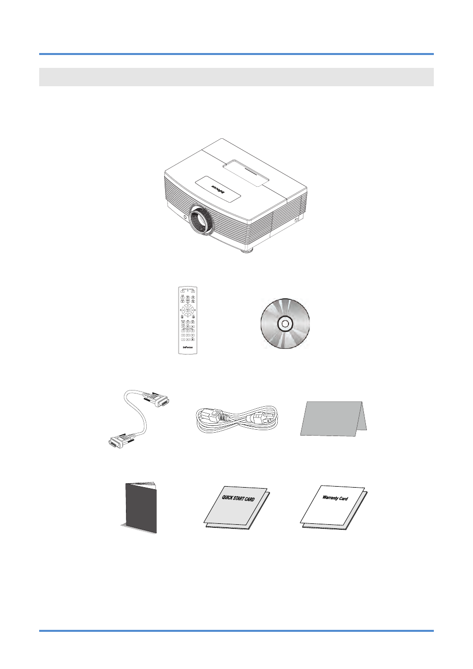 Getting started, Packing checklist, Etting | Tarted | InFocus IN5318 User Manual | Page 8 / 61