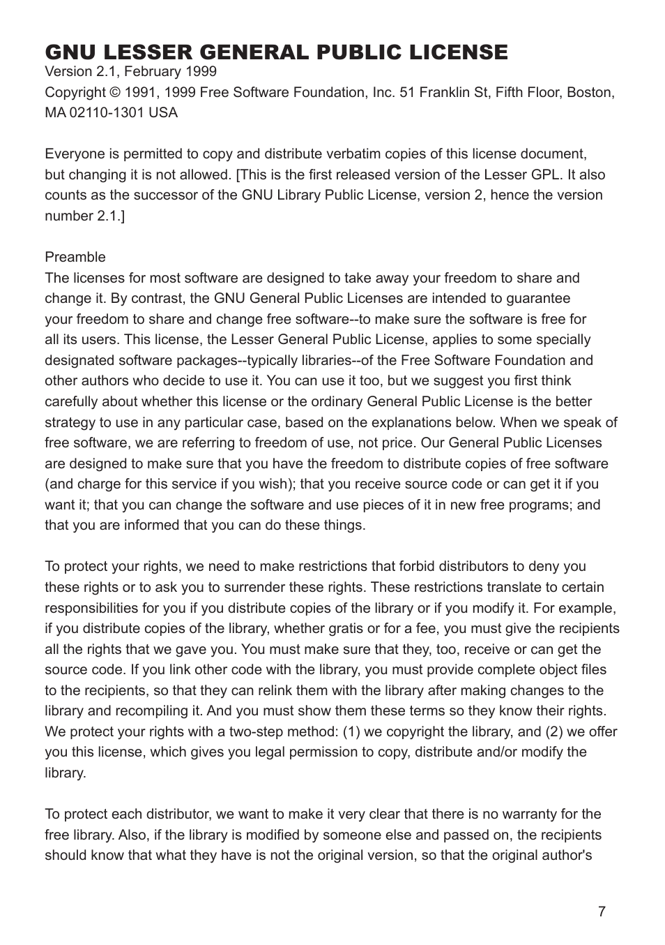 Gnu lesser general public license | InFocus IN5124 User Manual | Page 29 / 42