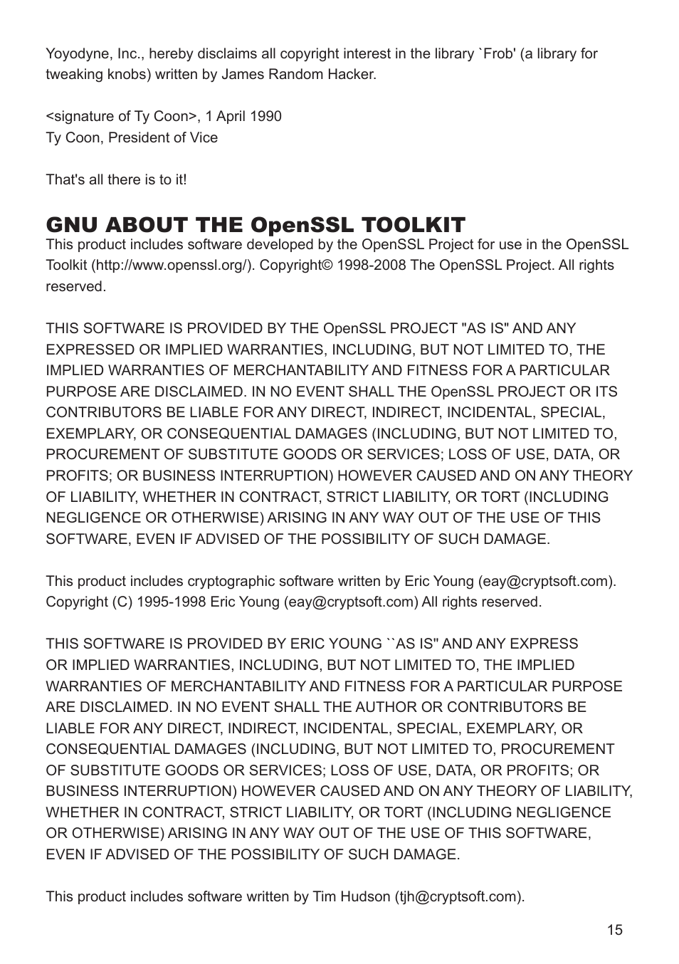 Gnu about the openssl toolkit | InFocus IN5124 User Manual | Page 37 / 42