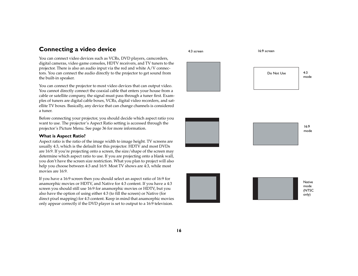 Connecting a video device | InFocus X1a User Manual | Page 16 / 50