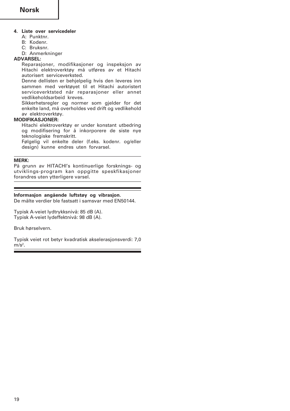 Norsk | InFocus CJ120VA User Manual | Page 20 / 34