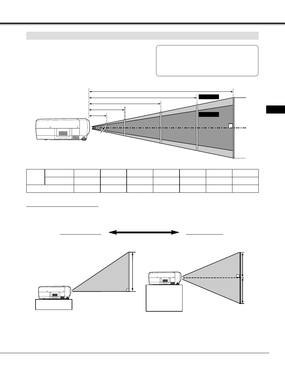 Preparation positioning projector, Lens shift adjustment | InFocus DP9295 User Manual | Page 9 / 46