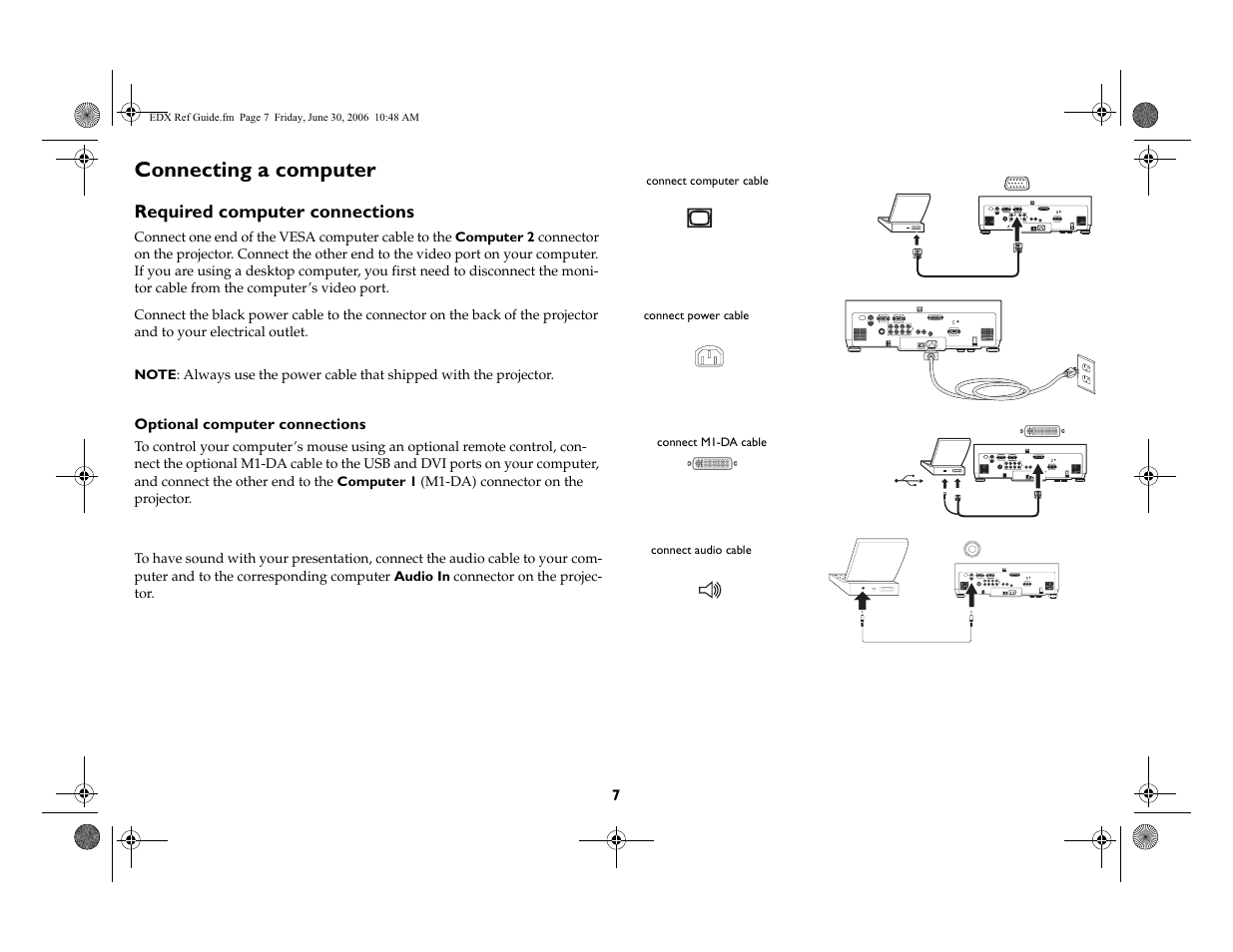 Connecting a computer | InFocus IN42ff User Manual | Page 8 / 49