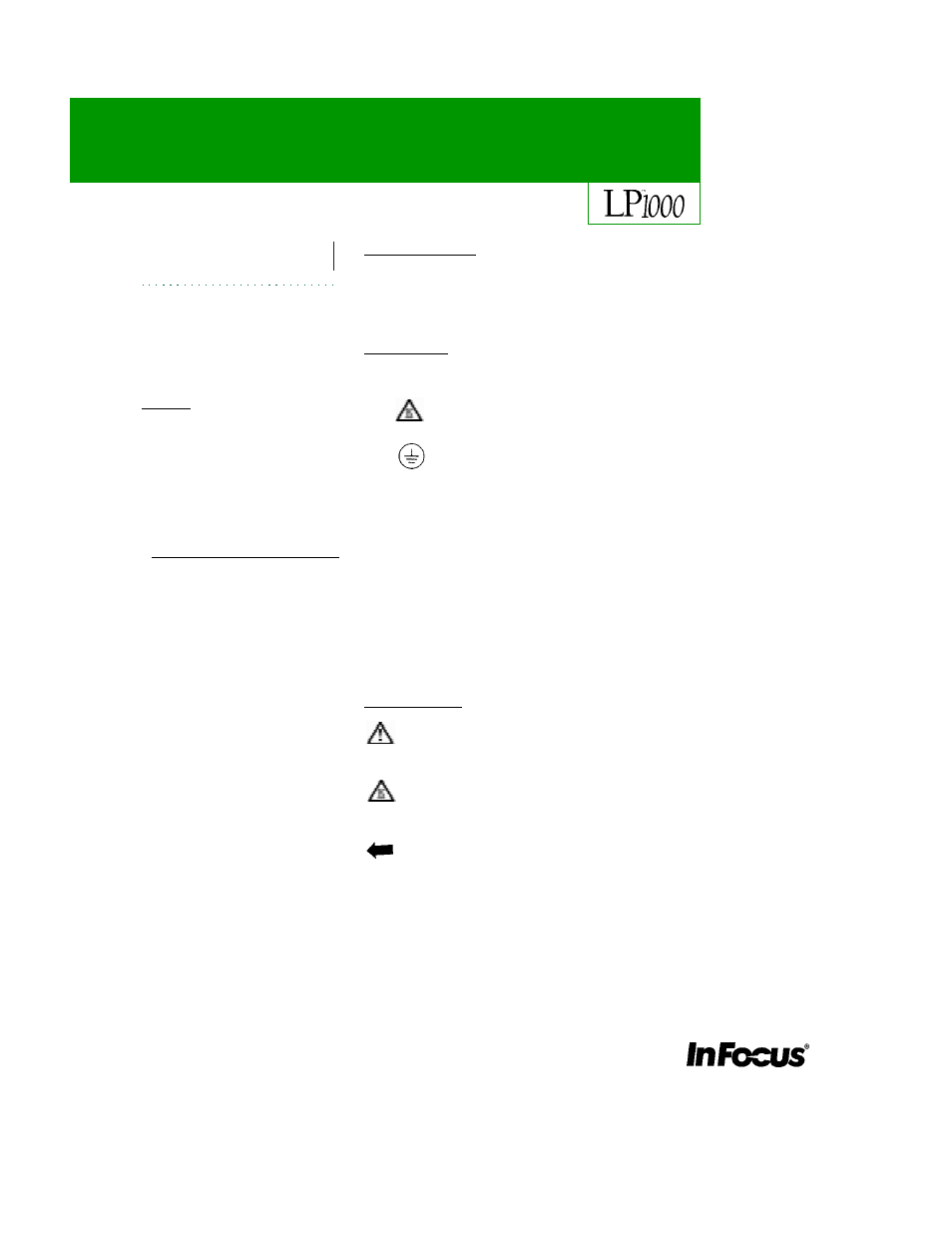 Uick, Tart | InFocus LP 1000 User Manual | Page 2 / 2