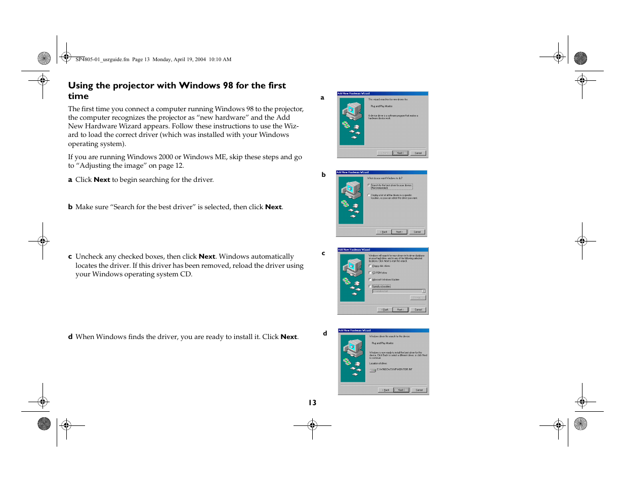 InFocus 4805 User Manual | Page 14 / 50