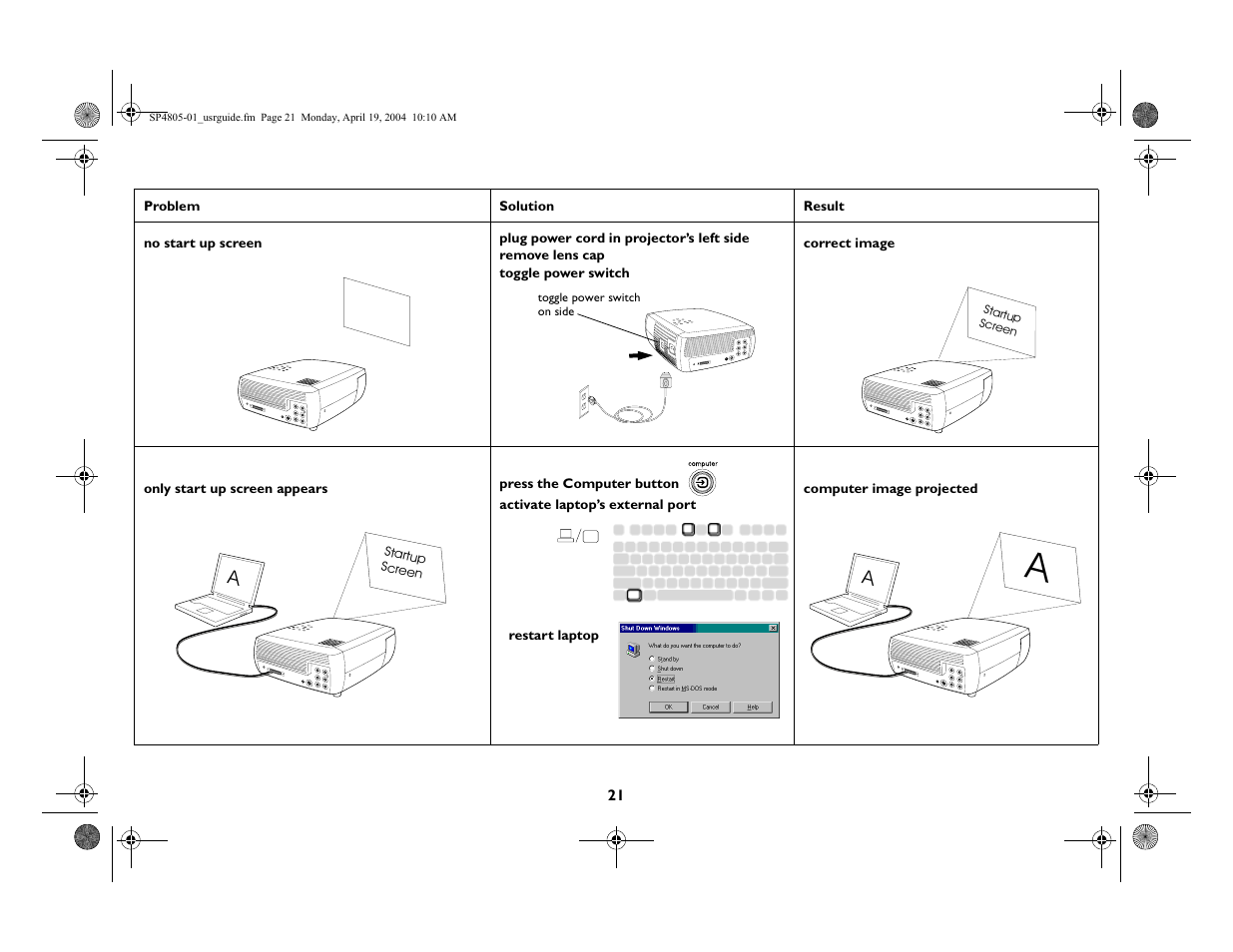 InFocus 4805 User Manual | Page 22 / 50
