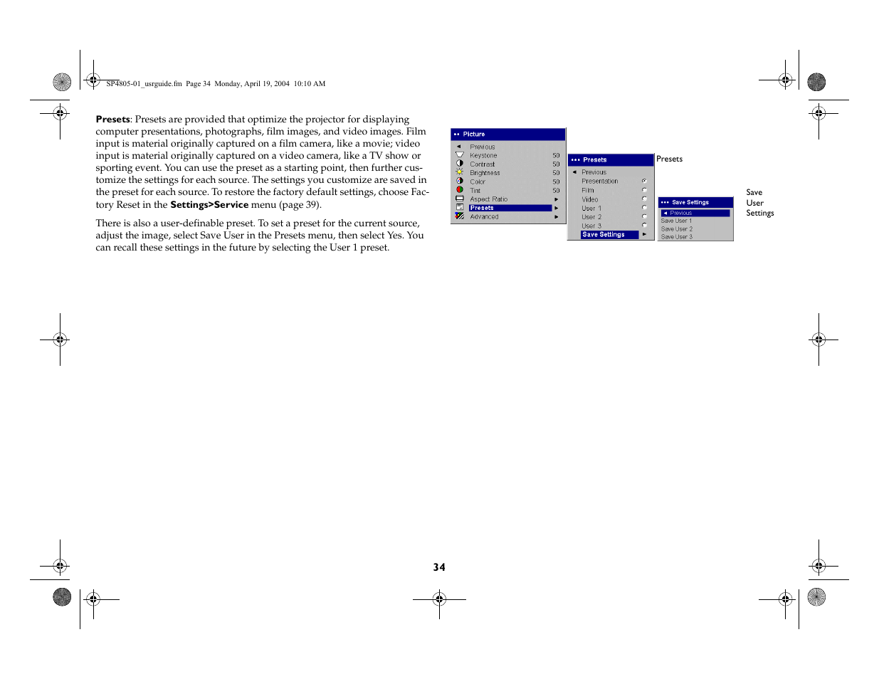 InFocus 4805 User Manual | Page 35 / 50