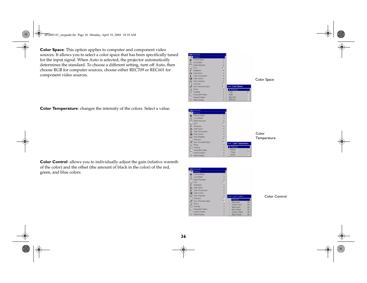 InFocus 4805 User Manual | Page 37 / 50