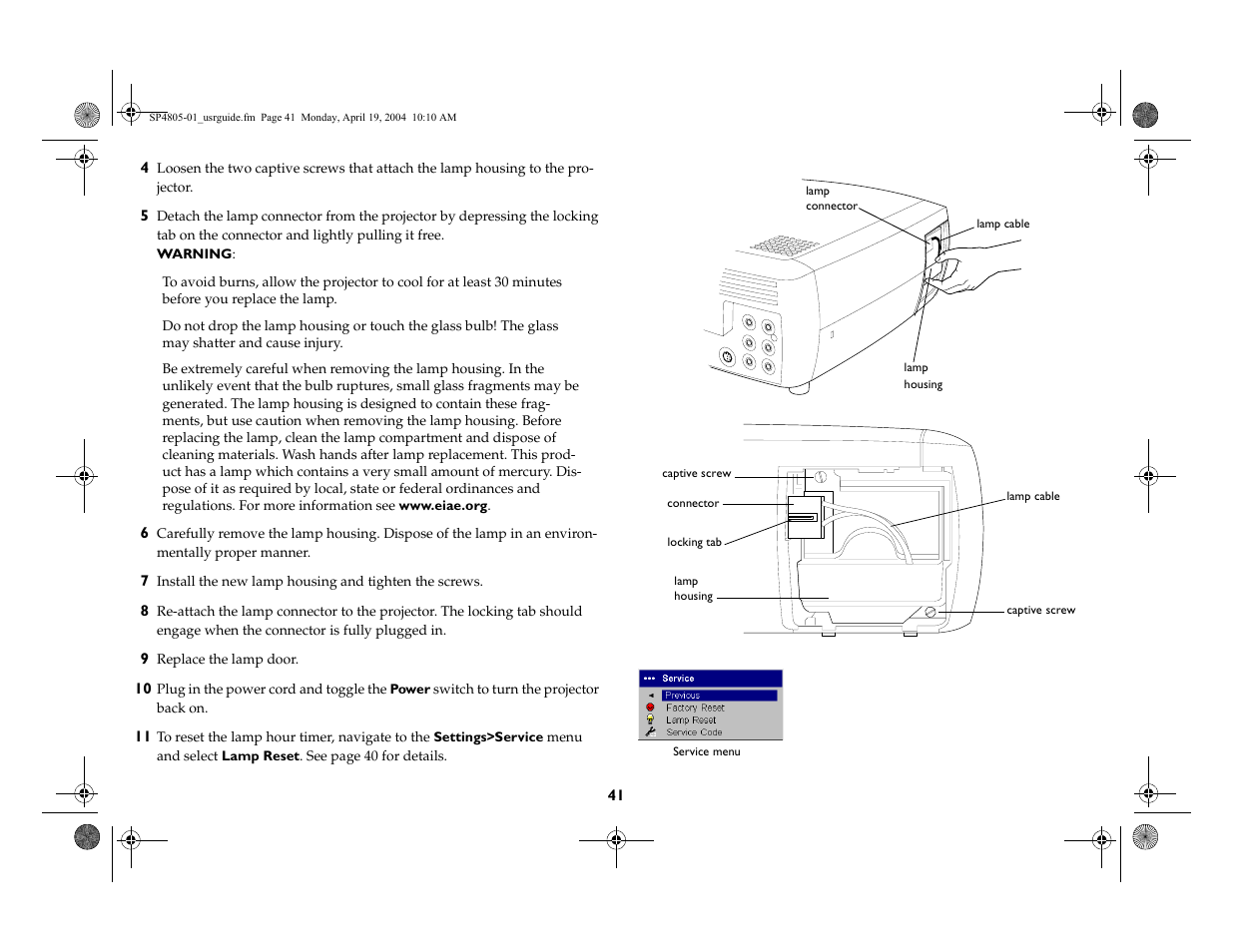 InFocus 4805 User Manual | Page 42 / 50