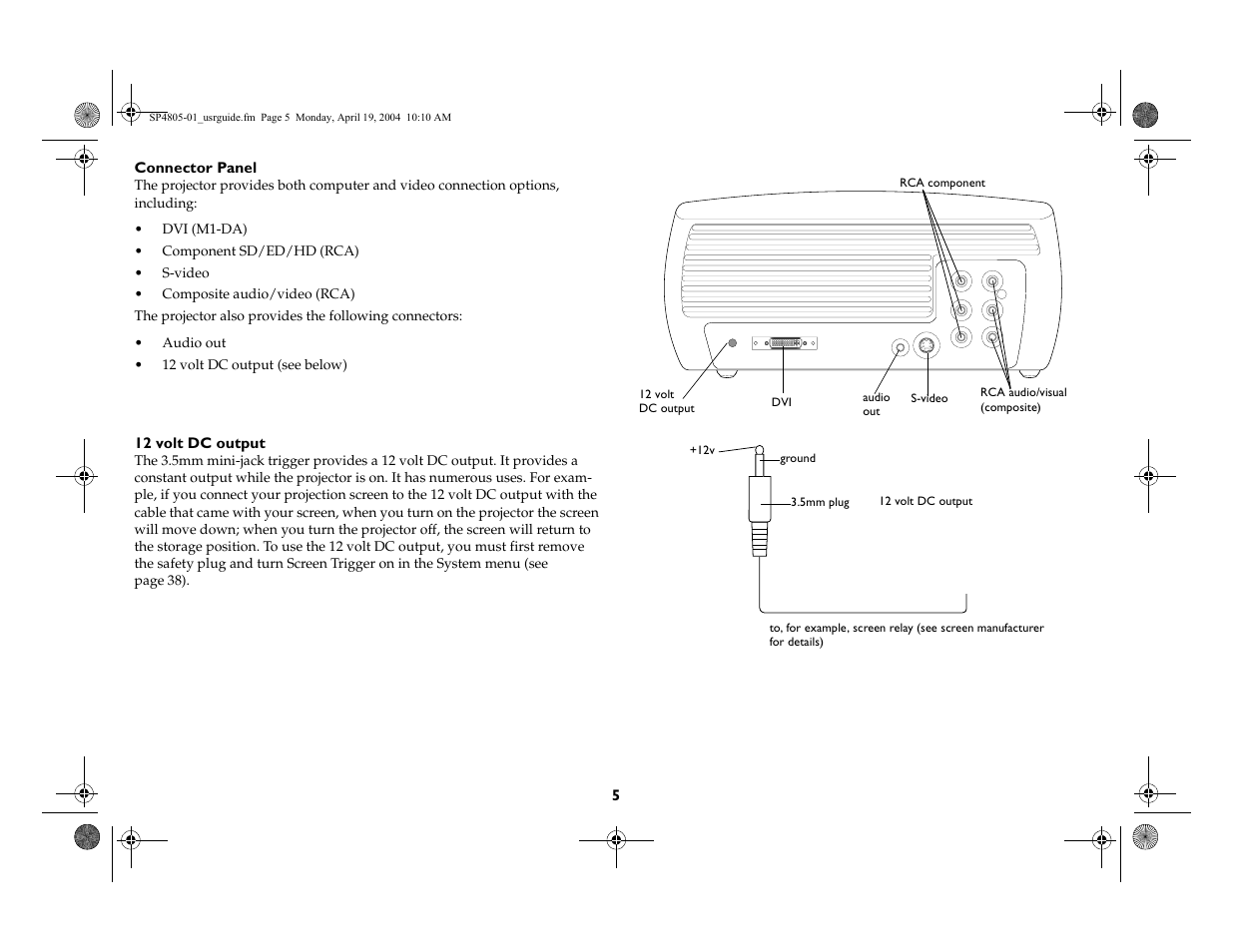 InFocus 4805 User Manual | Page 6 / 50