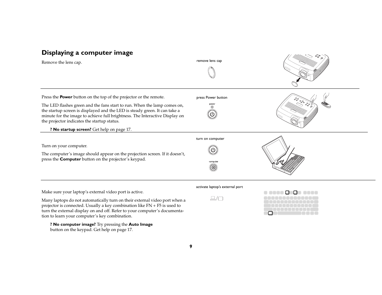 Displaying a computer image | InFocus C160 User Manual | Page 11 / 52