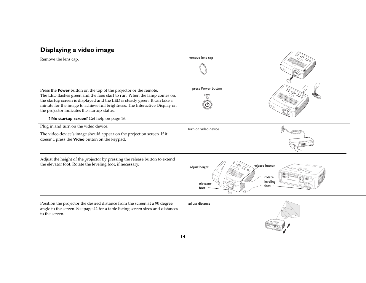Displaying a video image | InFocus C160 User Manual | Page 16 / 52