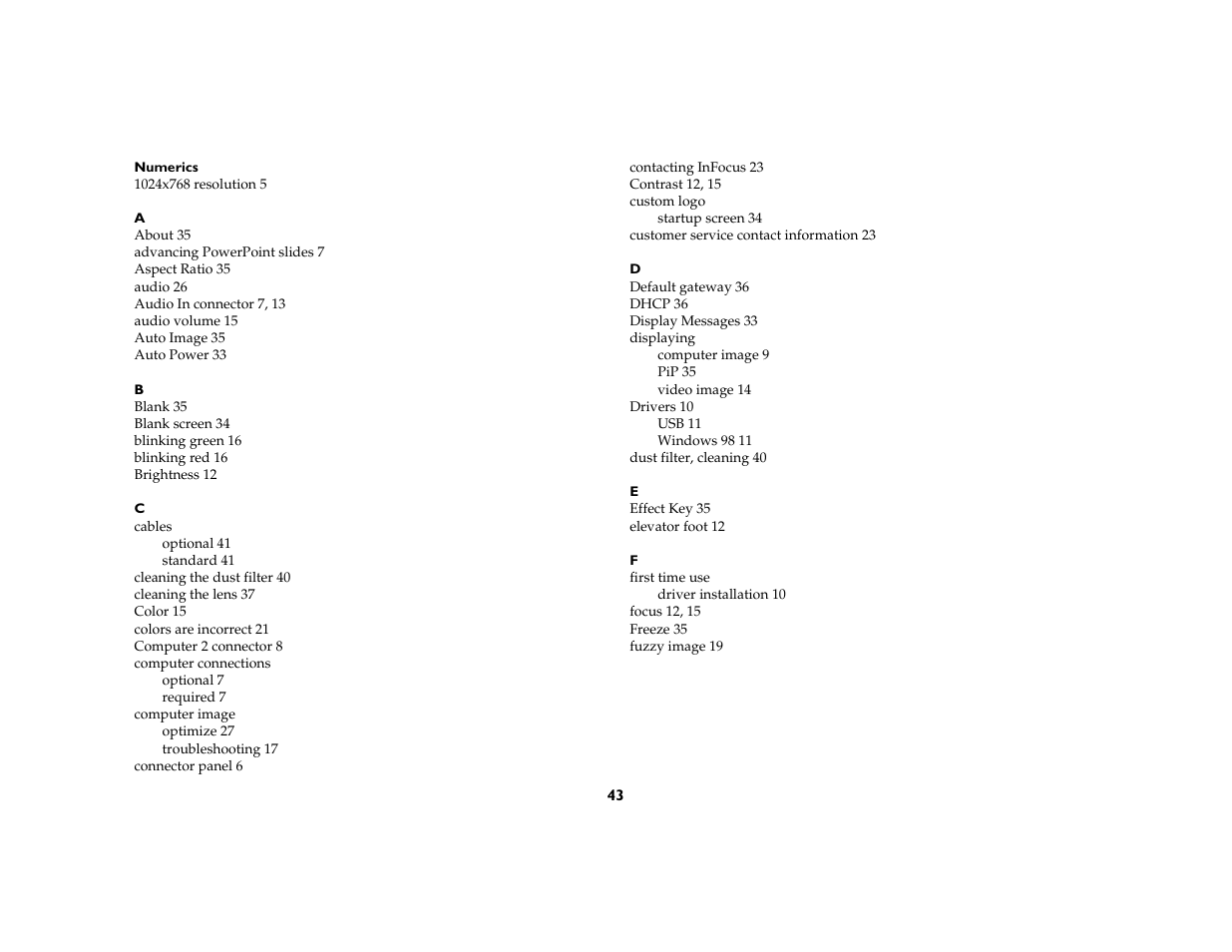 InFocus C160 User Manual | Page 45 / 52