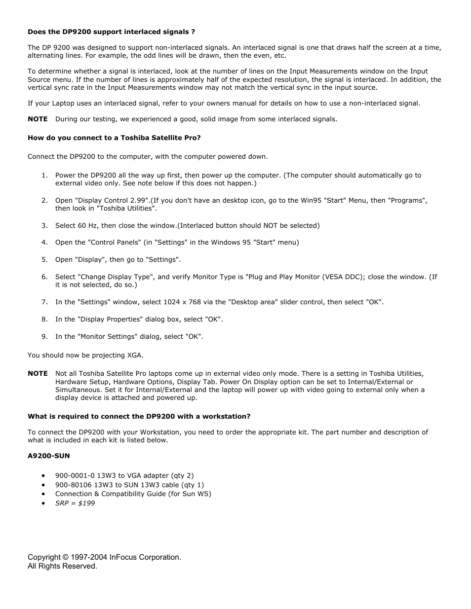 InFocus DP9200 User Manual | Page 2 / 3