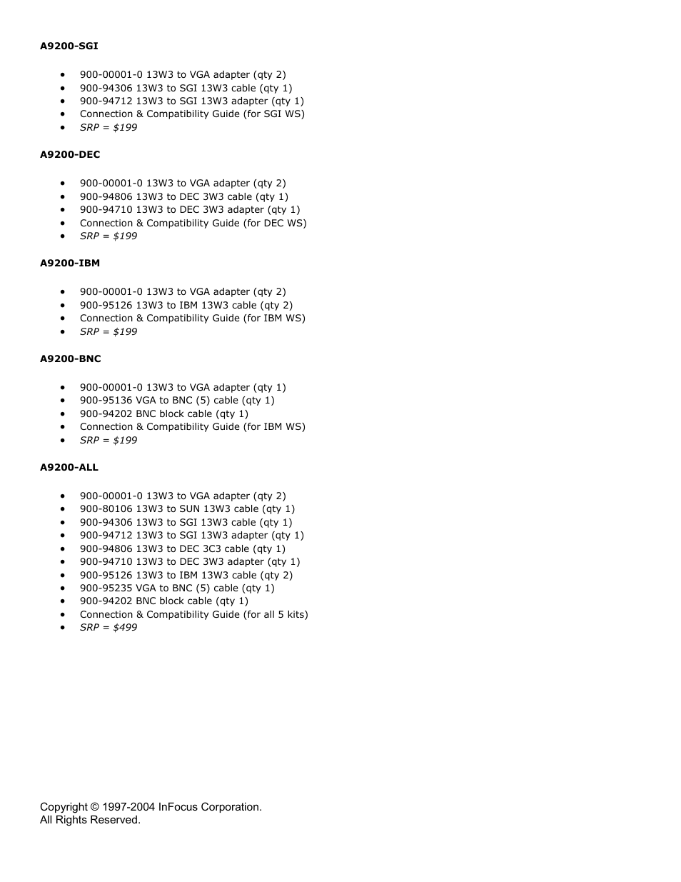 InFocus DP9200 User Manual | Page 3 / 3