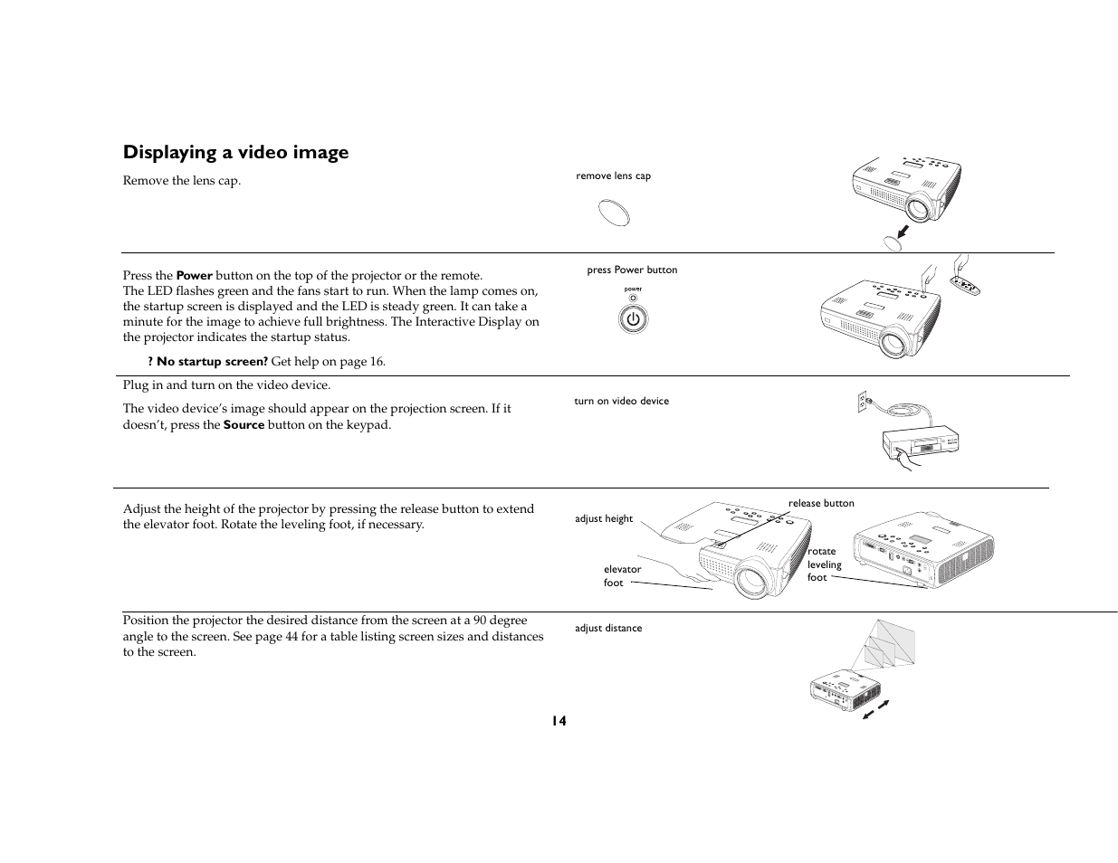 Displaying a video image | InFocus C170 User Manual | Page 14 / 51