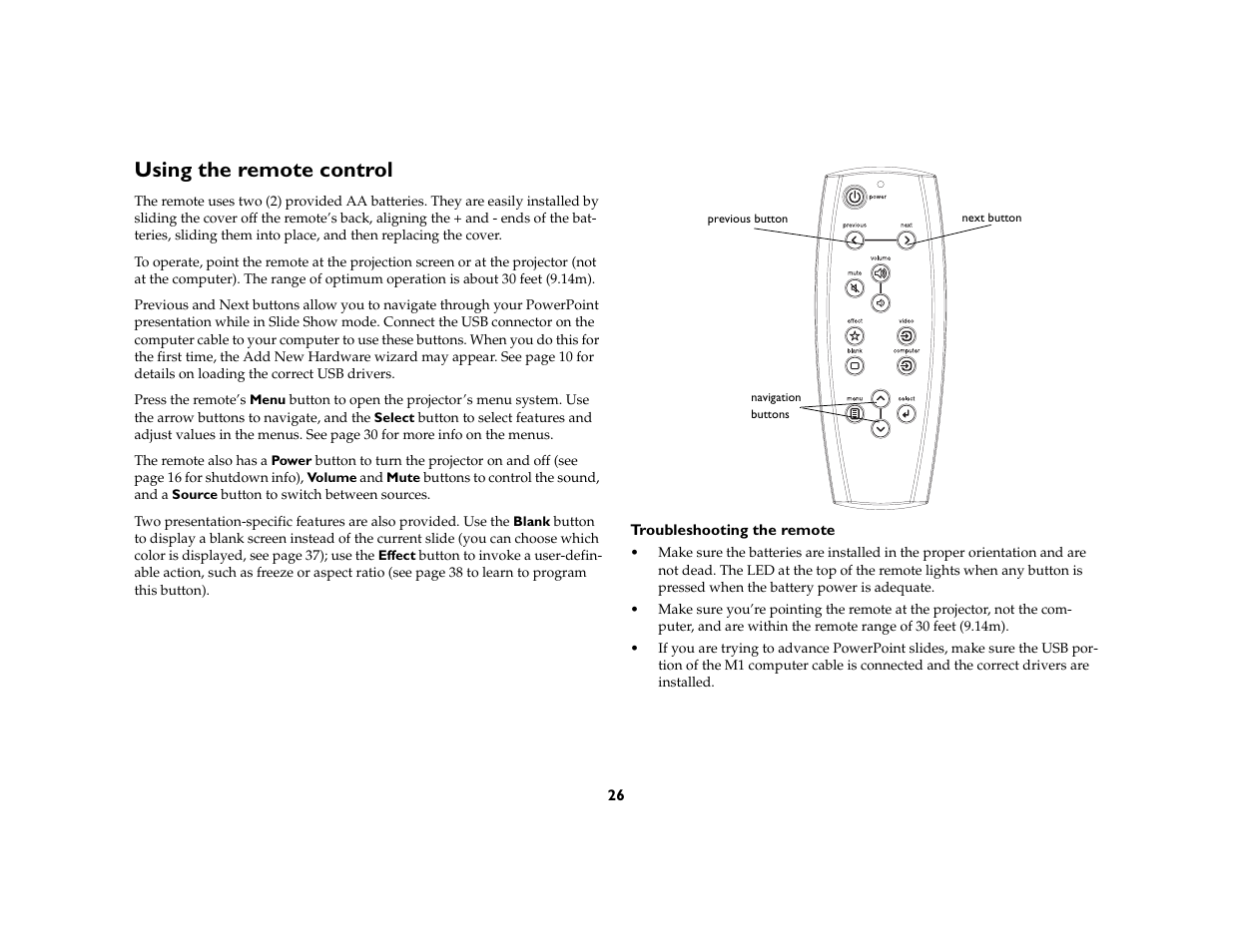Using the remote control | InFocus C170 User Manual | Page 26 / 51