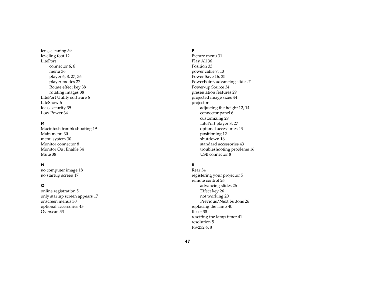 InFocus C170 User Manual | Page 47 / 51