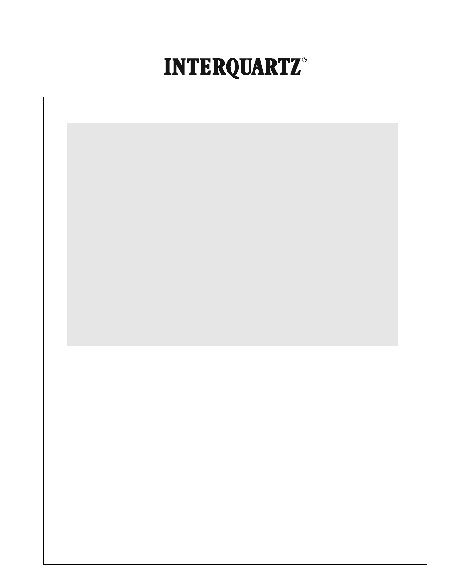 Interquartz 98583 User Manual | 23 pages