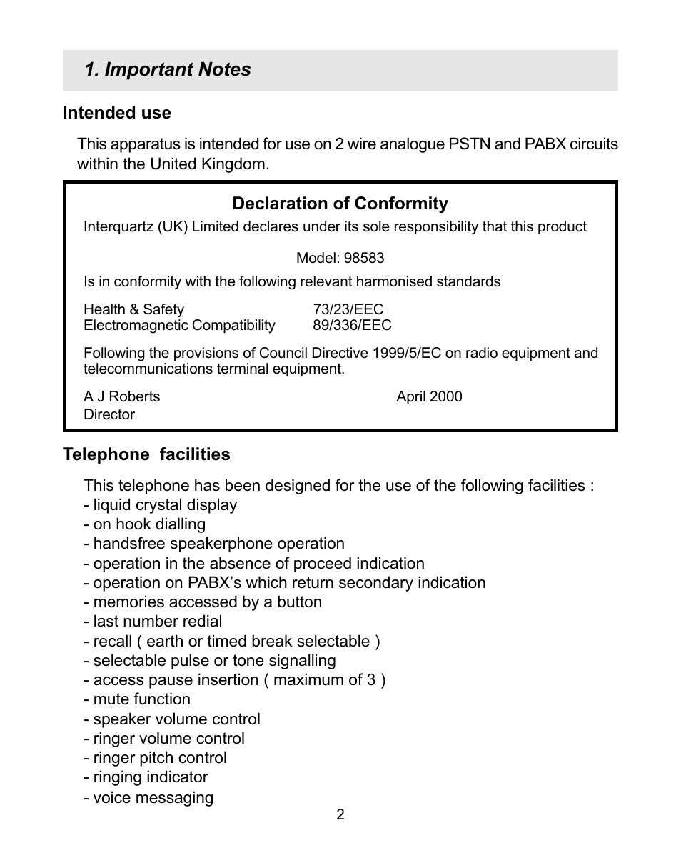 Interquartz 98583 User Manual | Page 3 / 23