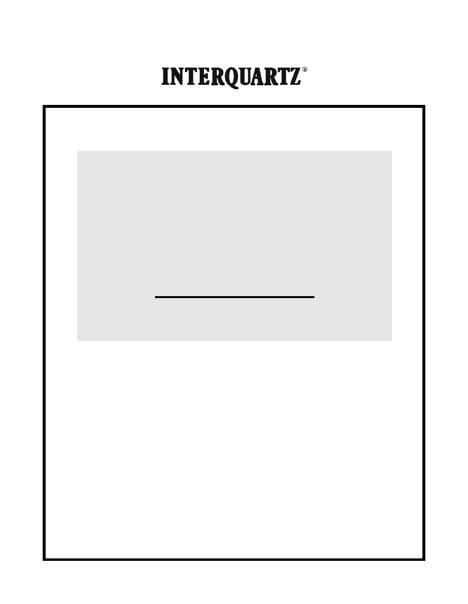 Interquartz 9826N User Manual | 11 pages