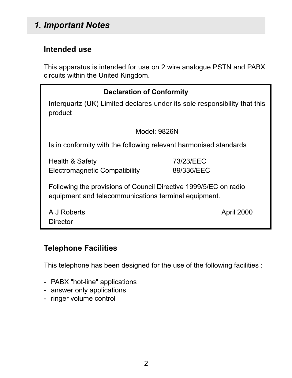 Interquartz 9826N User Manual | Page 3 / 11