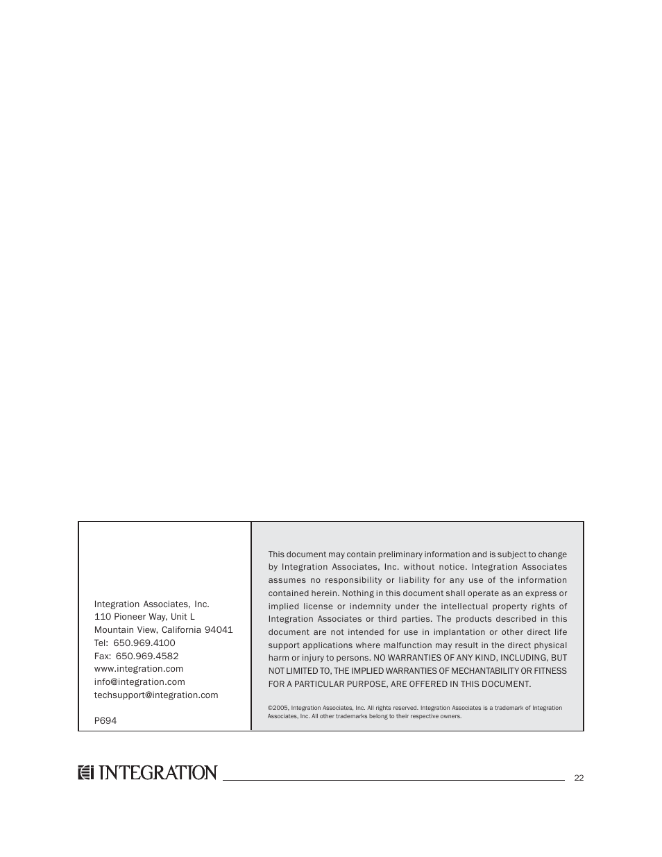 Integration 2.0r User Manual | Page 26 / 26