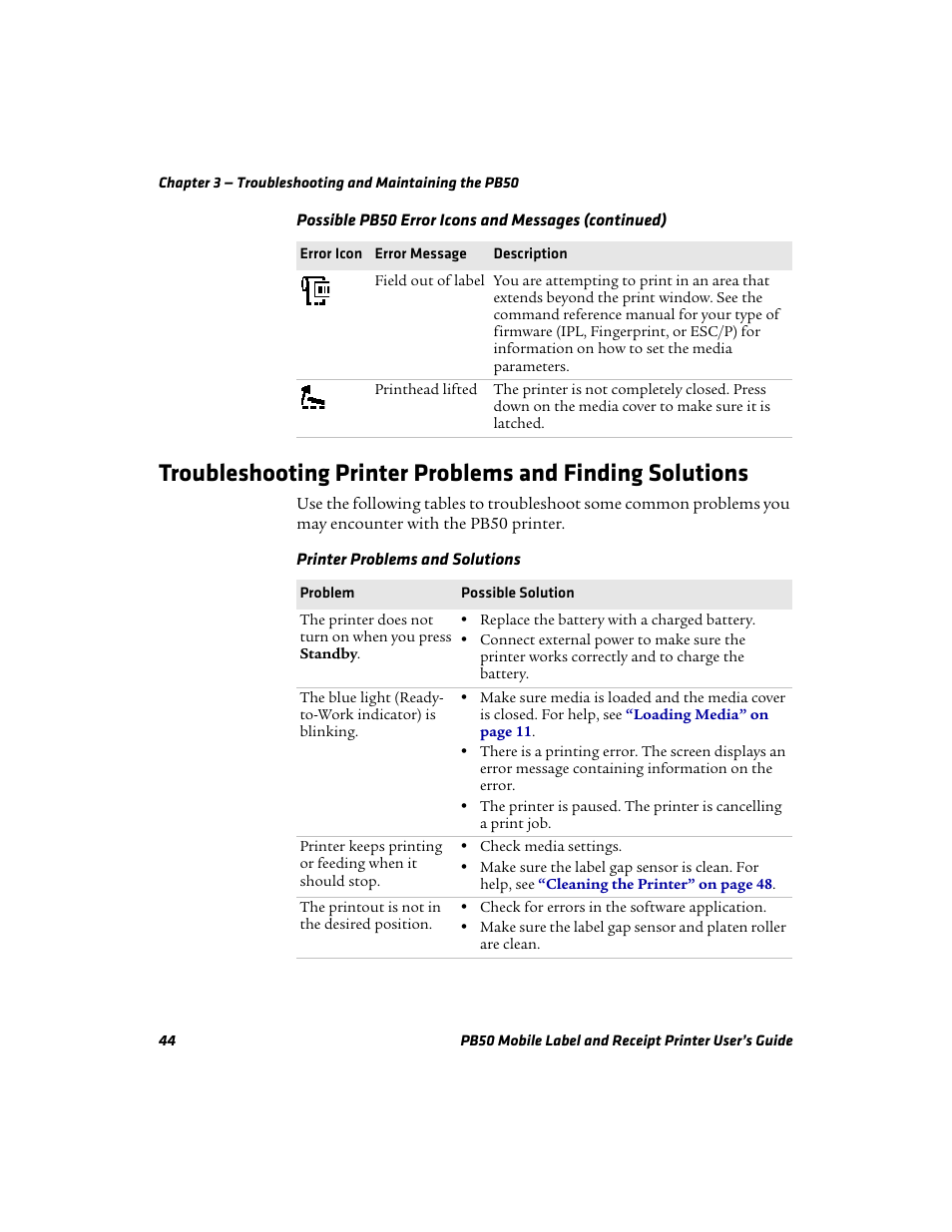 Intermec PB50 User Manual | Page 54 / 72