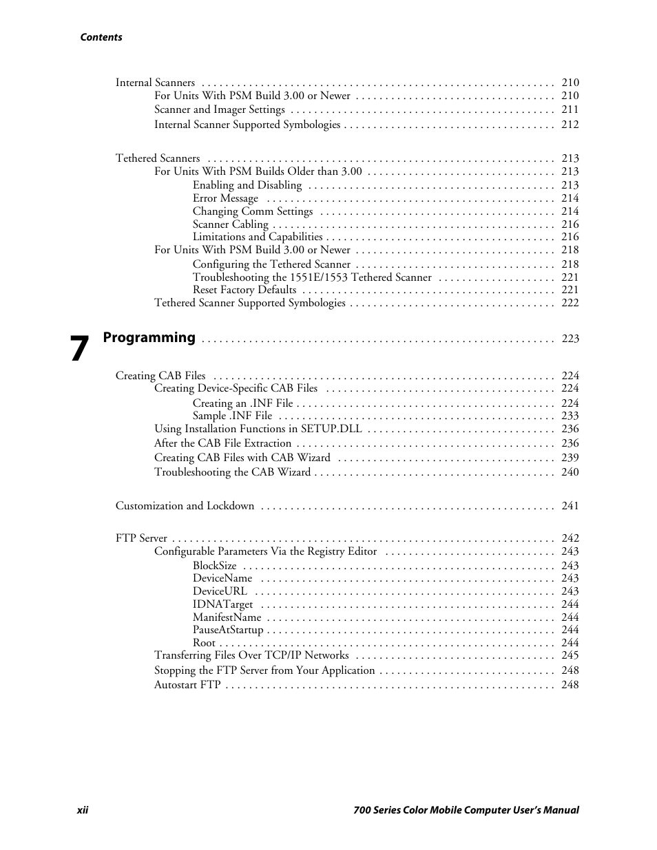 Programming | Intermec 700 User Manual | Page 12 / 452
