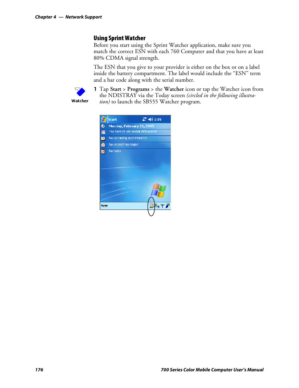 Using sprint watcher | Intermec 700 User Manual | Page 200 / 452