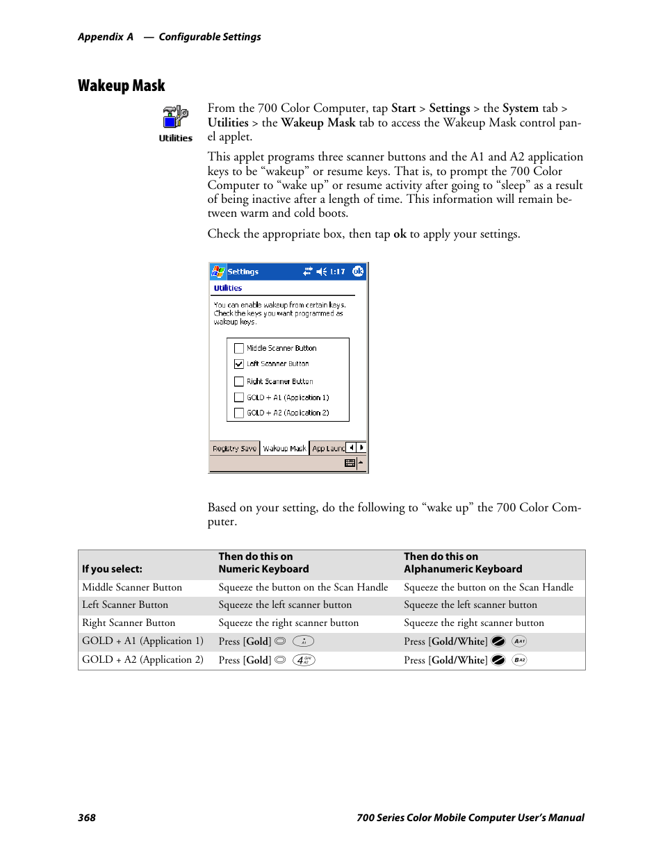 Wakeup mask | Intermec 700 User Manual | Page 392 / 452