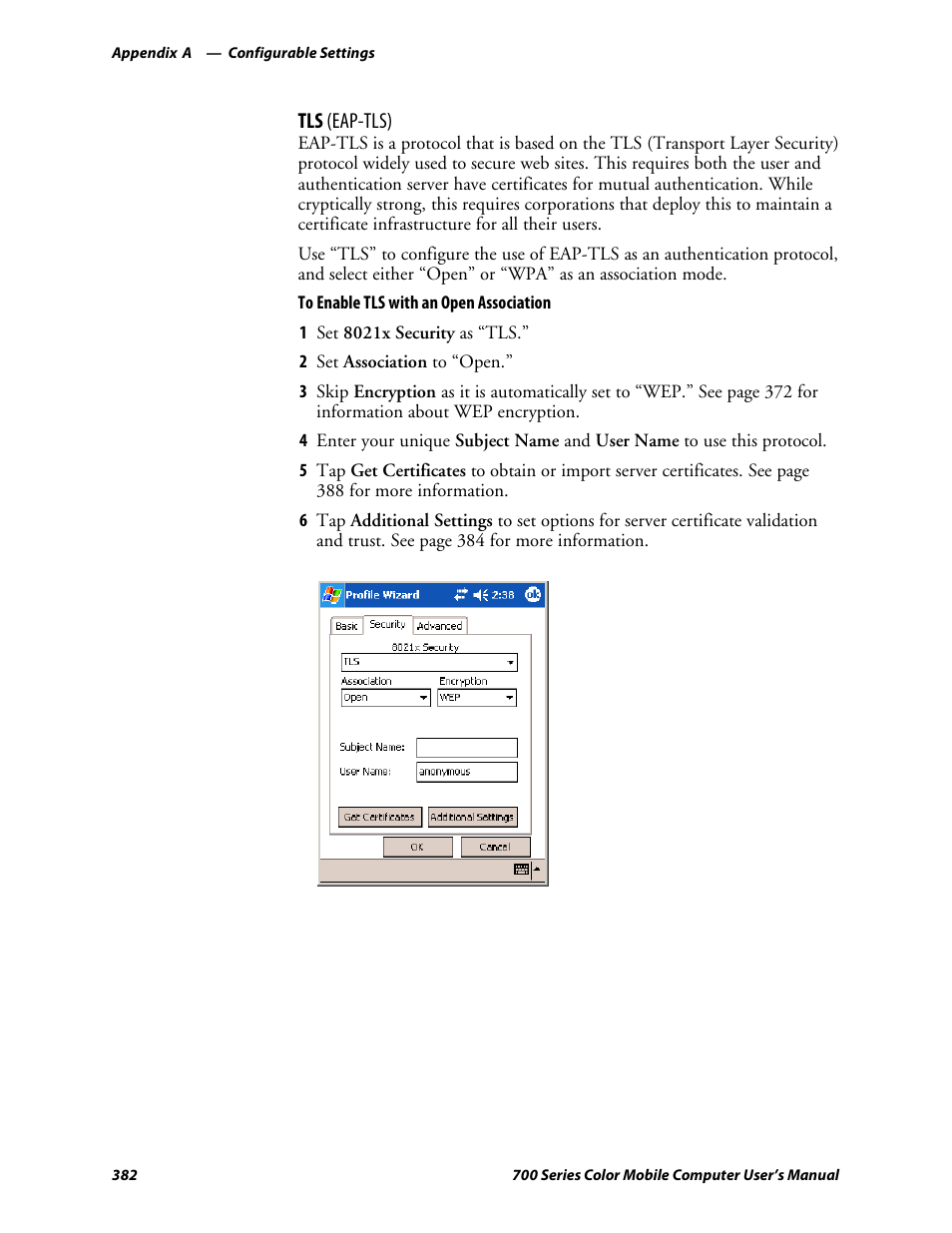 Tls (eap-tls) | Intermec 700 User Manual | Page 406 / 452