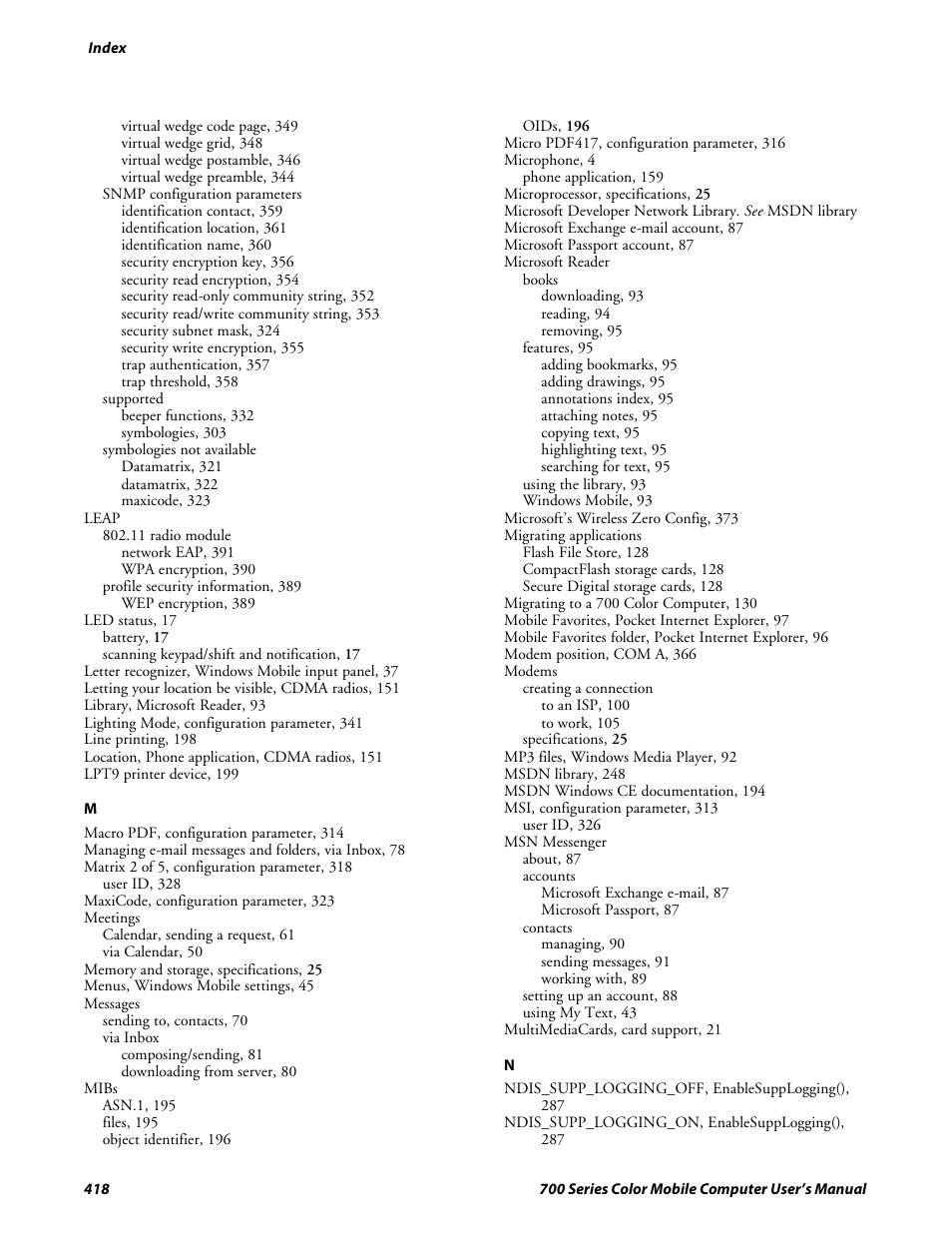 Intermec 700 User Manual | Page 442 / 452