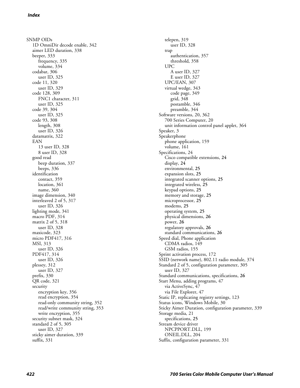 Intermec 700 User Manual | Page 446 / 452