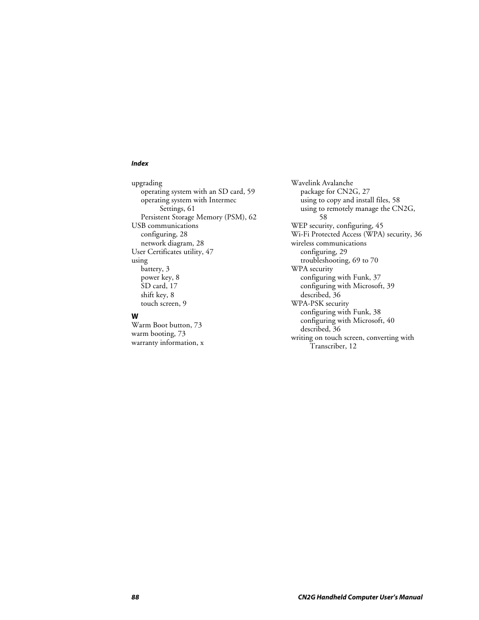 Intermec CN2G User Manual | Page 100 / 102