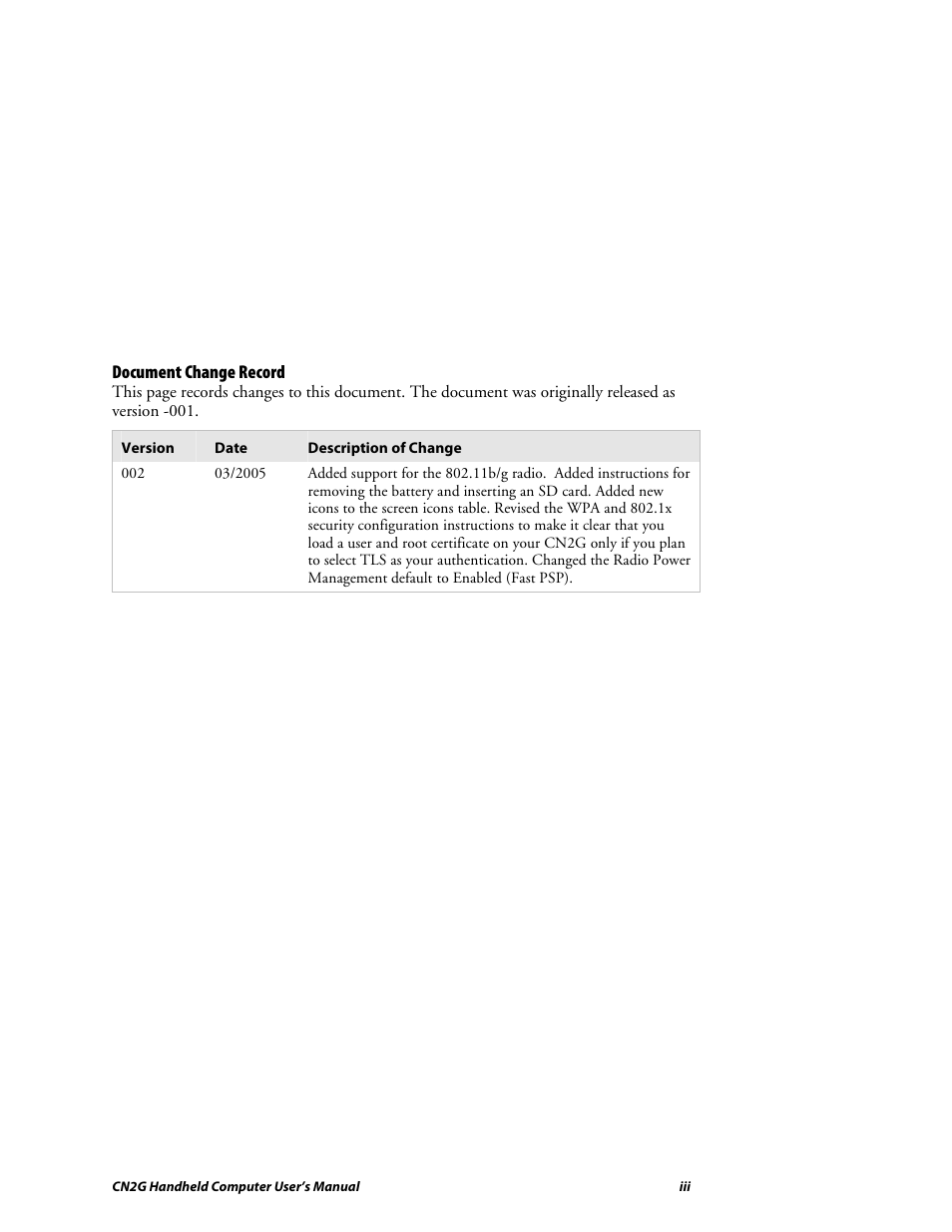 Intermec CN2G User Manual | Page 3 / 102