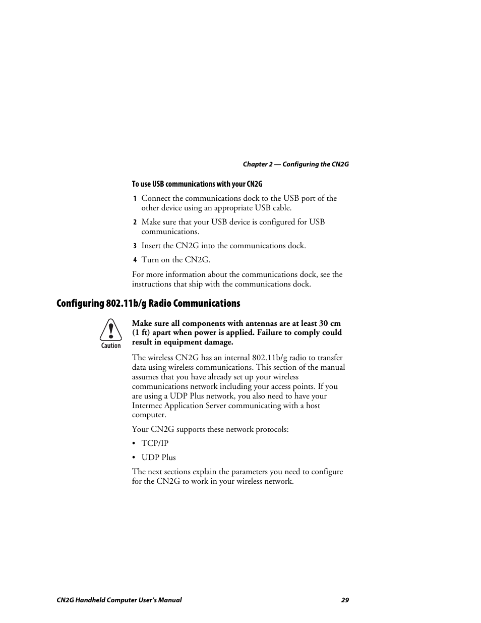 Configuring 802.11b/g radio communications | Intermec CN2G User Manual | Page 41 / 102