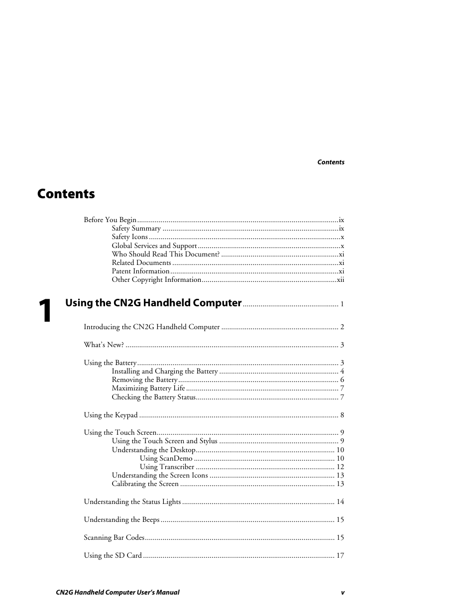 Intermec CN2G User Manual | Page 5 / 102