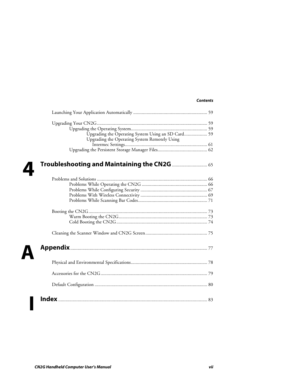 Intermec CN2G User Manual | Page 7 / 102