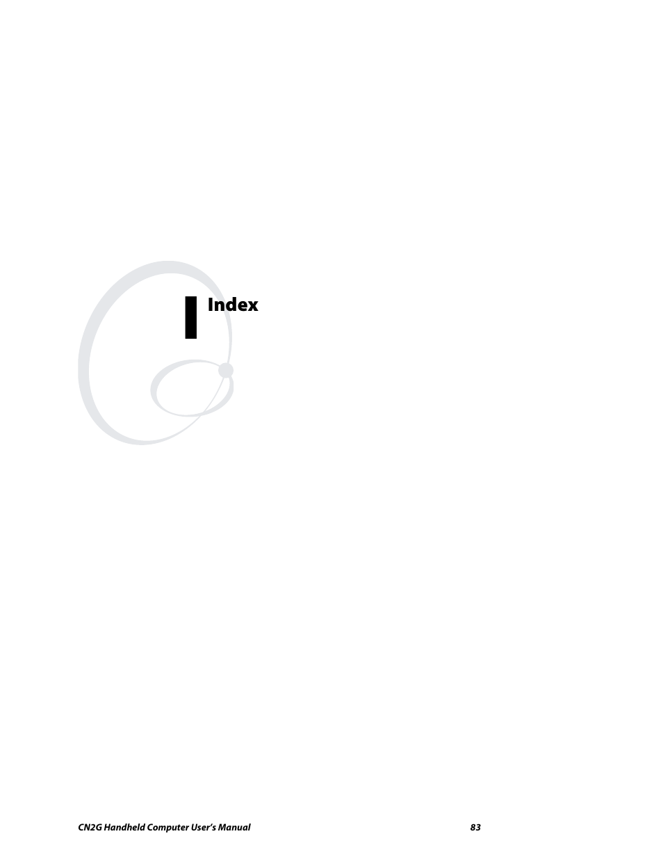 Index | Intermec CN2G User Manual | Page 95 / 102