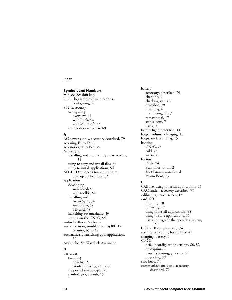 Intermec CN2G User Manual | Page 96 / 102