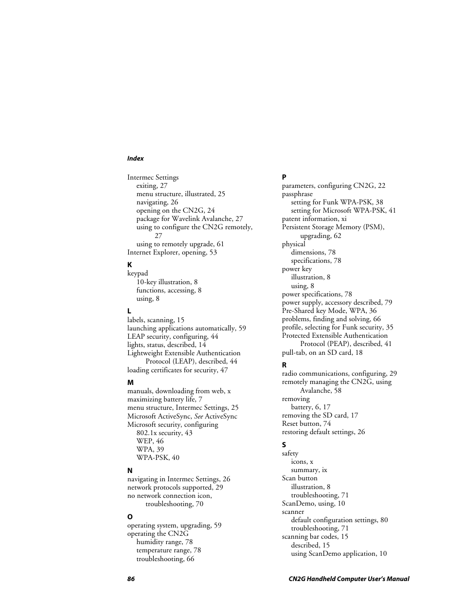 Intermec CN2G User Manual | Page 98 / 102