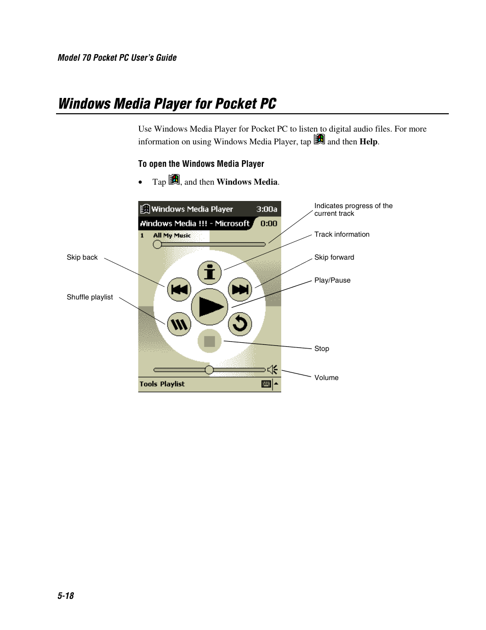 Windows media player for pocket pc | Intermec 70 User Manual | Page 100 / 134