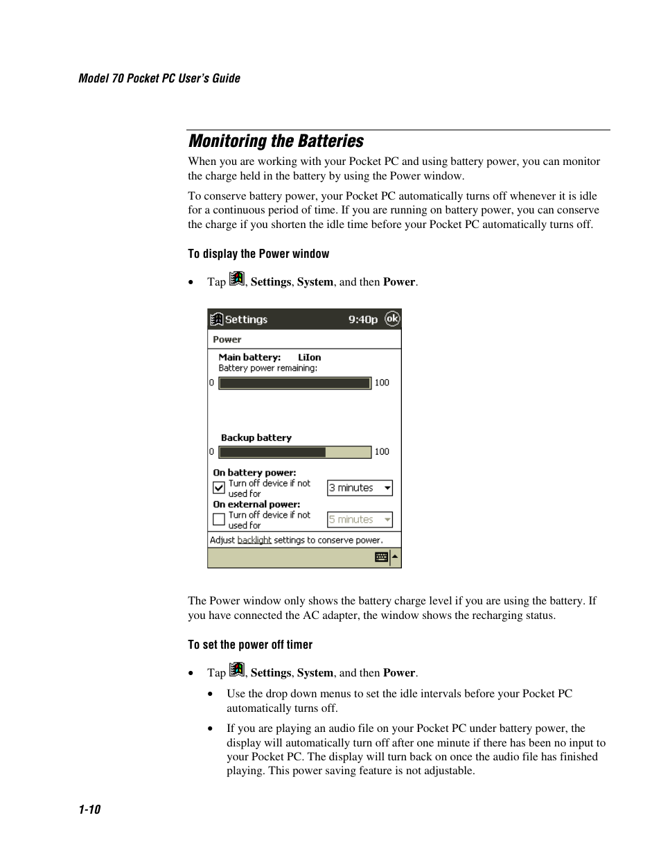 Monitoring the batteries | Intermec 70 User Manual | Page 22 / 134