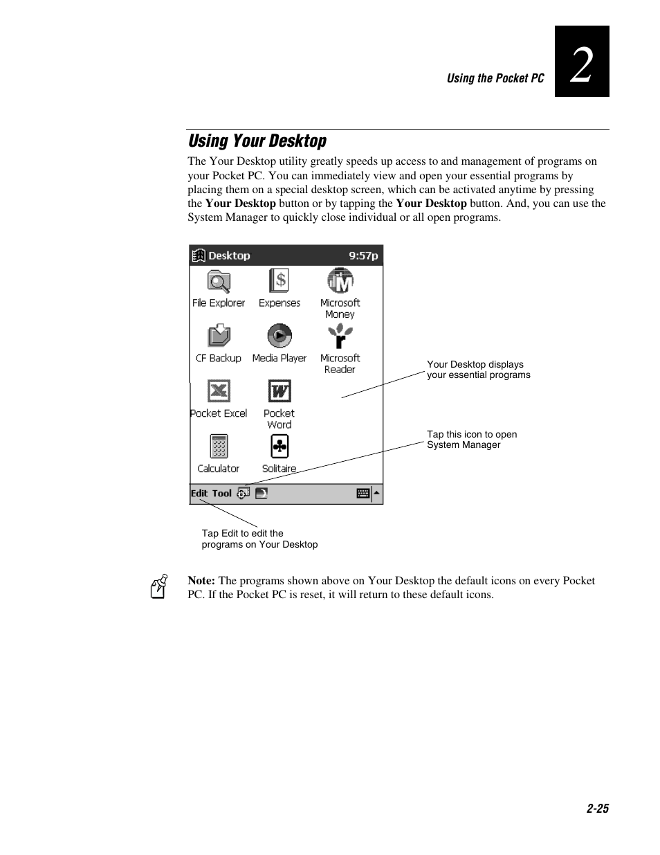 Using your desktop | Intermec 70 User Manual | Page 53 / 134