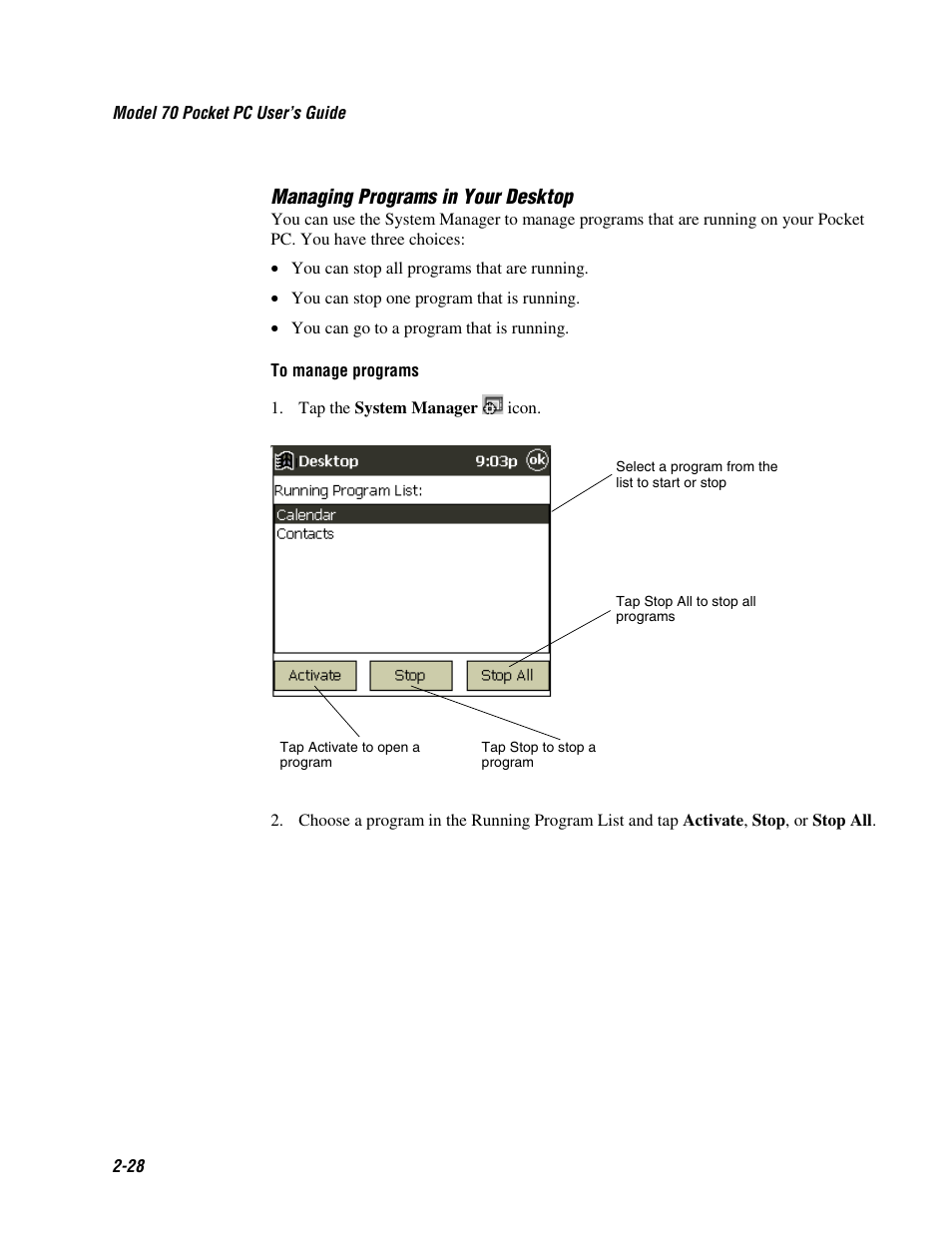 Managing programs in your desktop | Intermec 70 User Manual | Page 56 / 134
