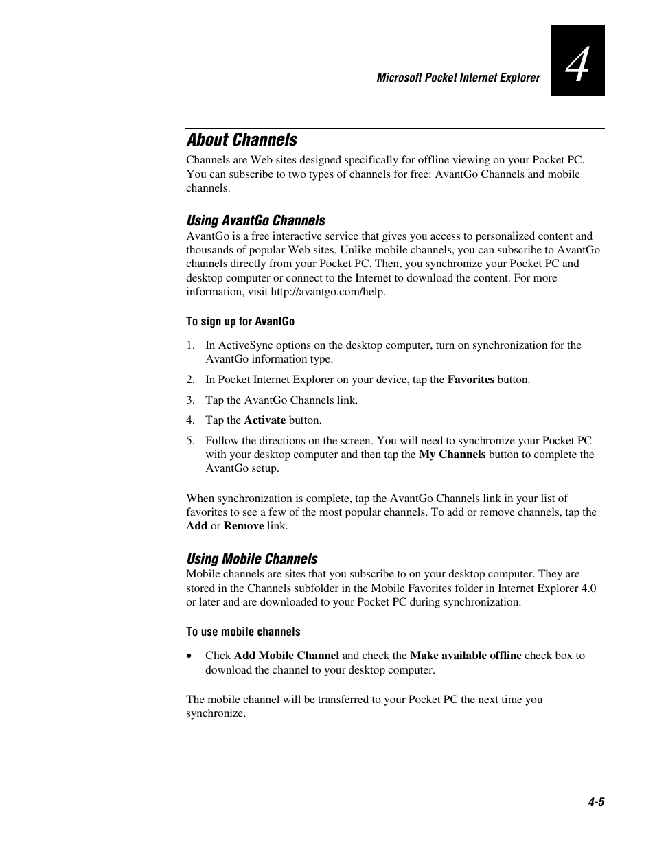 About channels | Intermec 70 User Manual | Page 79 / 134